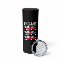 Vintage Three Lions England Pride Skinny Tumbler Patriotic Soccer British Football Fans