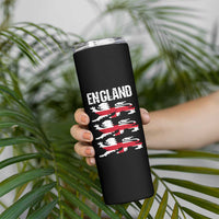 Vintage Three Lions England Pride Skinny Tumbler Patriotic Soccer British Football Fans