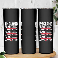 Vintage Three Lions England Pride Skinny Tumbler Patriotic Soccer British Football Fans