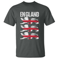 Vintage Three Lions England Pride T Shirt Patriotic Soccer British Football Fans