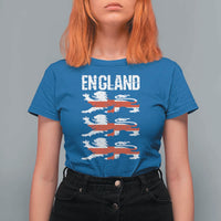 Vintage Three Lions England Pride T Shirt For Women Patriotic Soccer British Football Fans