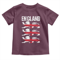 Vintage Three Lions England Pride Toddler T Shirt Patriotic Soccer British Football Fans