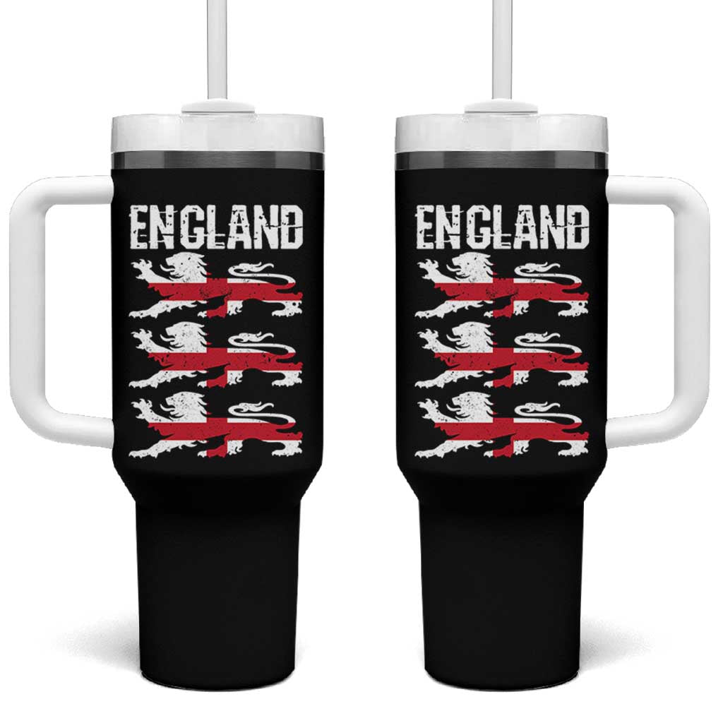 Vintage Three Lions England Pride Tumbler With Handle Patriotic Soccer British Football Fans
