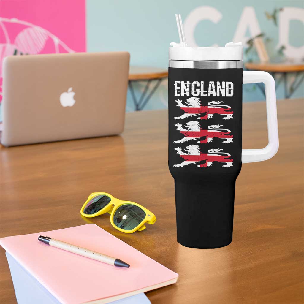 Vintage Three Lions England Pride Tumbler With Handle Patriotic Soccer British Football Fans
