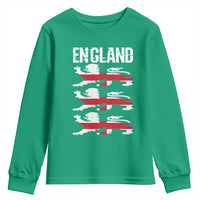 Vintage Three Lions England Pride Youth Sweatshirt Patriotic Soccer British Football Fans