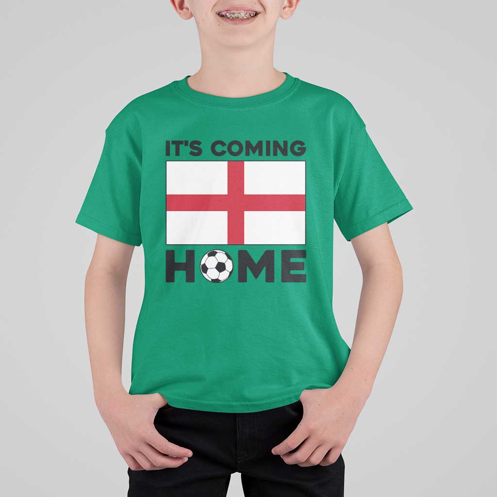 It is Coming Home England Football Flag T Shirt For Kid Patriotic Soccer Fans St Georges Cross Heritage Pride