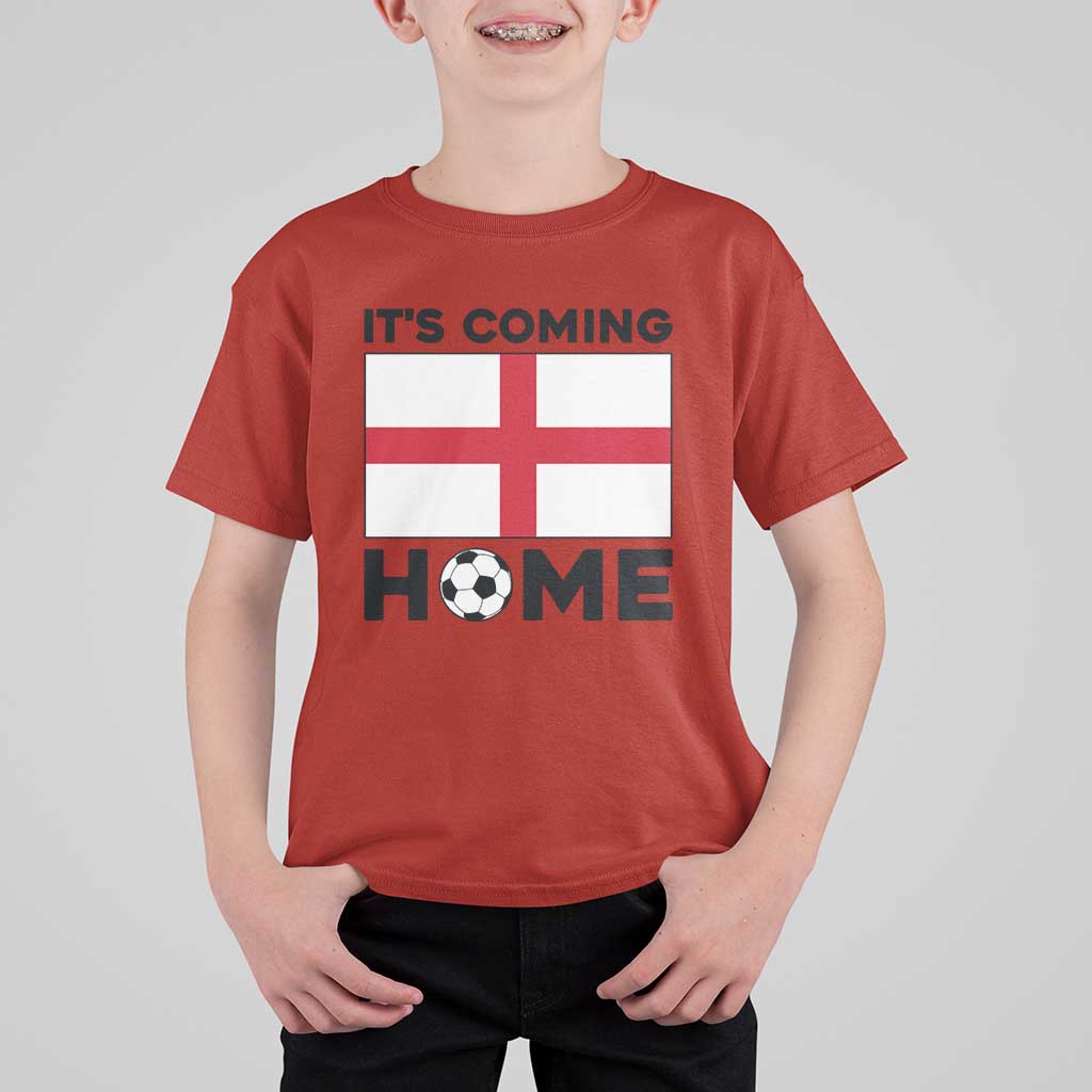 It is Coming Home England Football Flag T Shirt For Kid Patriotic Soccer Fans St Georges Cross Heritage Pride