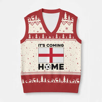 It is Coming Home England Football Flag V-Neck Knit Sweater Vest Patriotic Soccer Fans St Georges Cross Heritage Pride