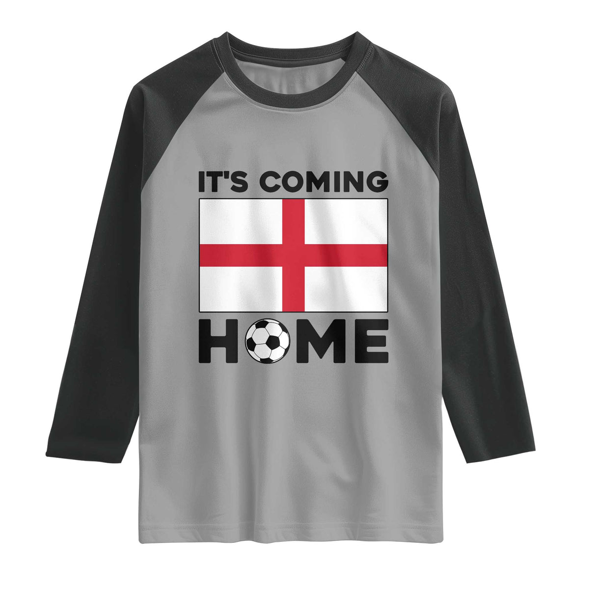 It is Coming Home England Football Flag Raglan Shirt Patriotic Soccer Fans St Georges Cross Heritage Pride