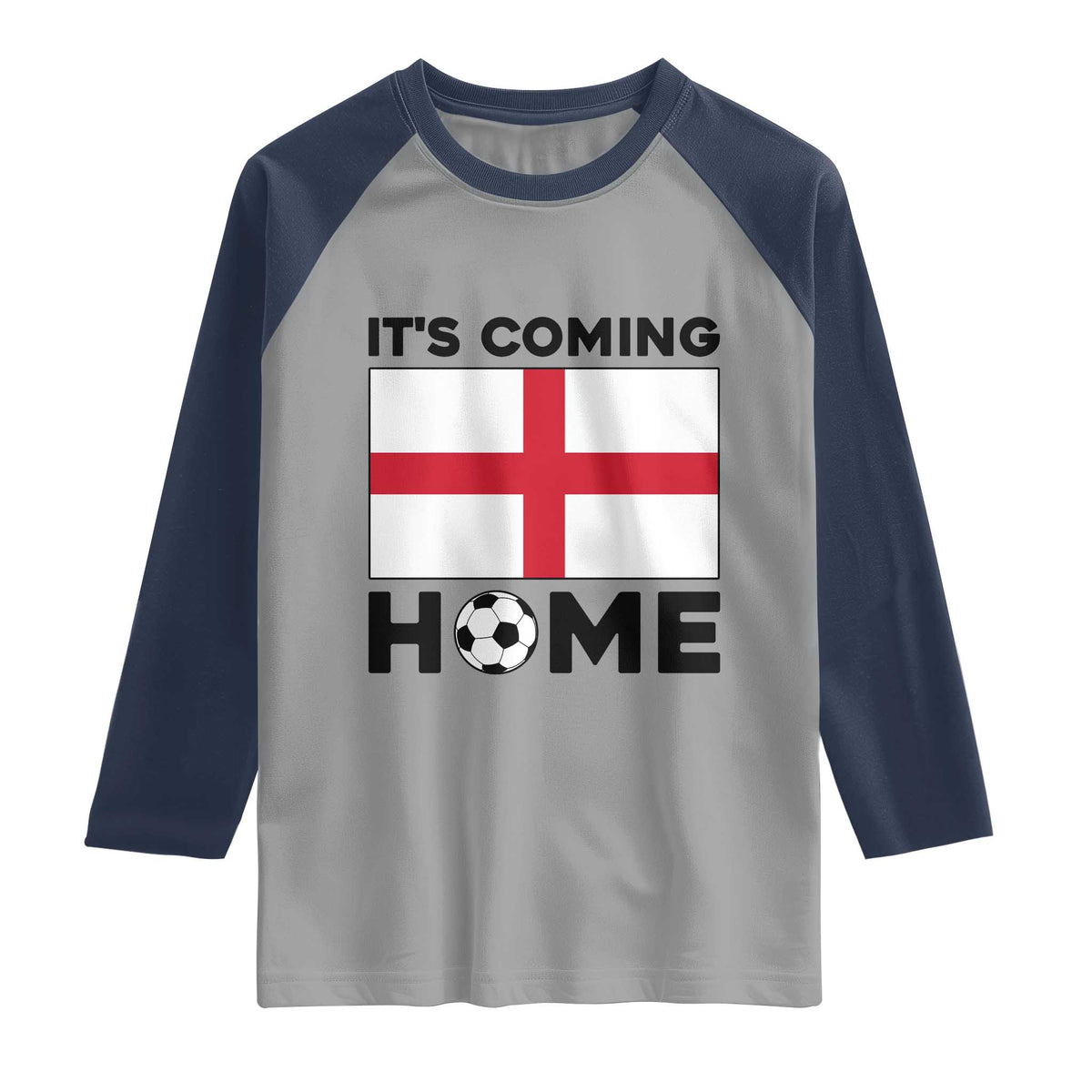 It is Coming Home England Football Flag Raglan Shirt Patriotic Soccer Fans St Georges Cross Heritage Pride