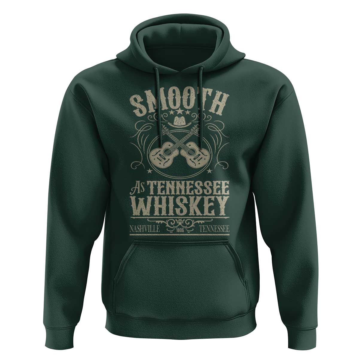 Smooth As Tennessee Whiskey Hoodie Country Music Guitar Drinking Addict