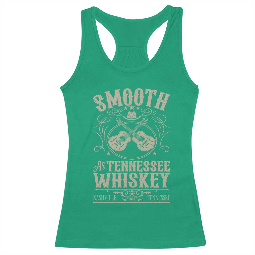 Smooth As Tennessee Whiskey Racerback Tank Top Country Music Guitar Drinking Addict