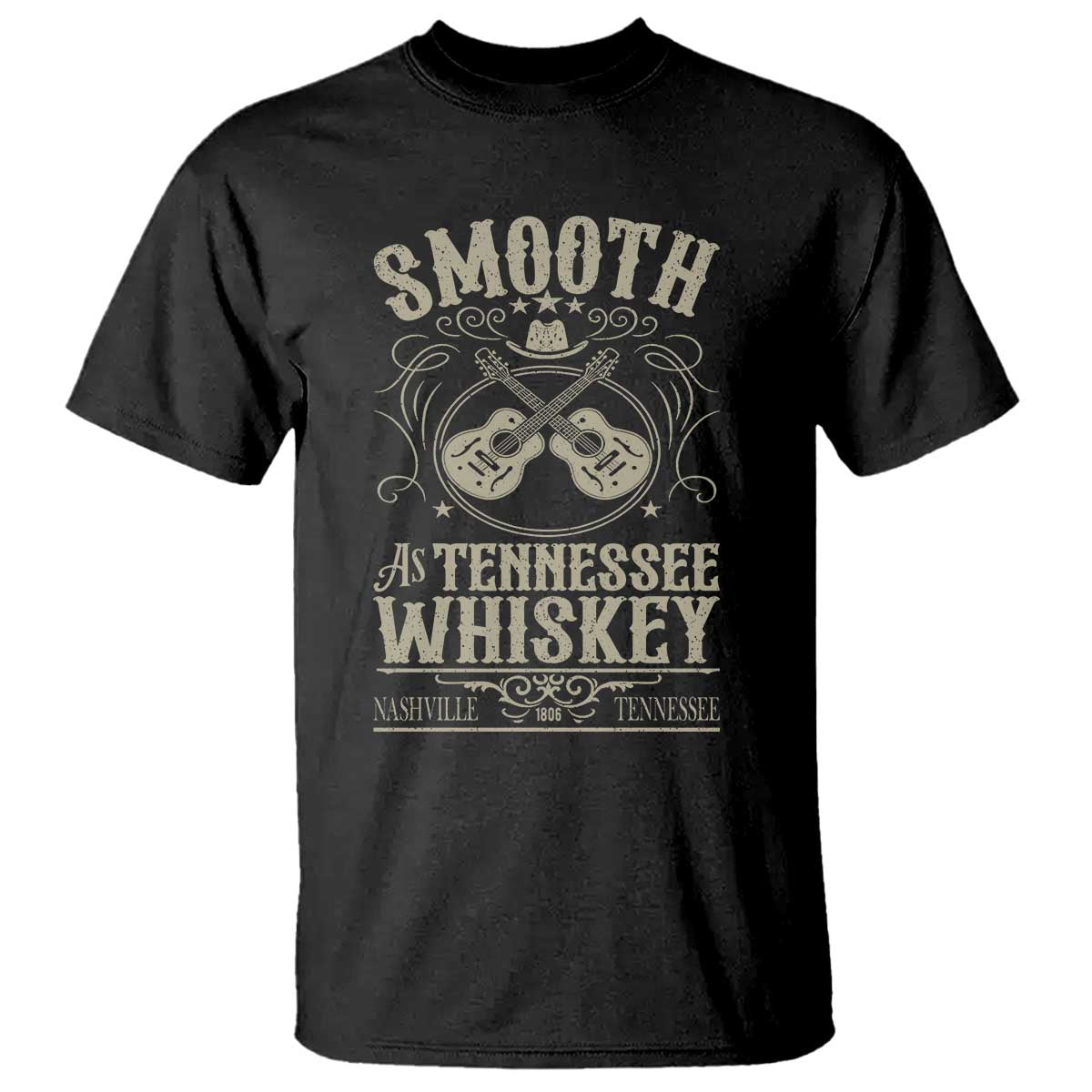 Smooth As Tennessee Whiskey T Shirt Country Music Guitar Drinking Addict