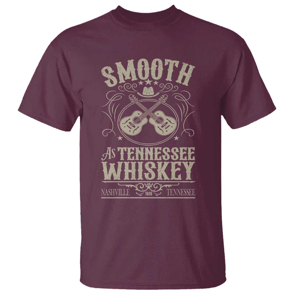 Smooth As Tennessee Whiskey T Shirt Country Music Guitar Drinking Addict