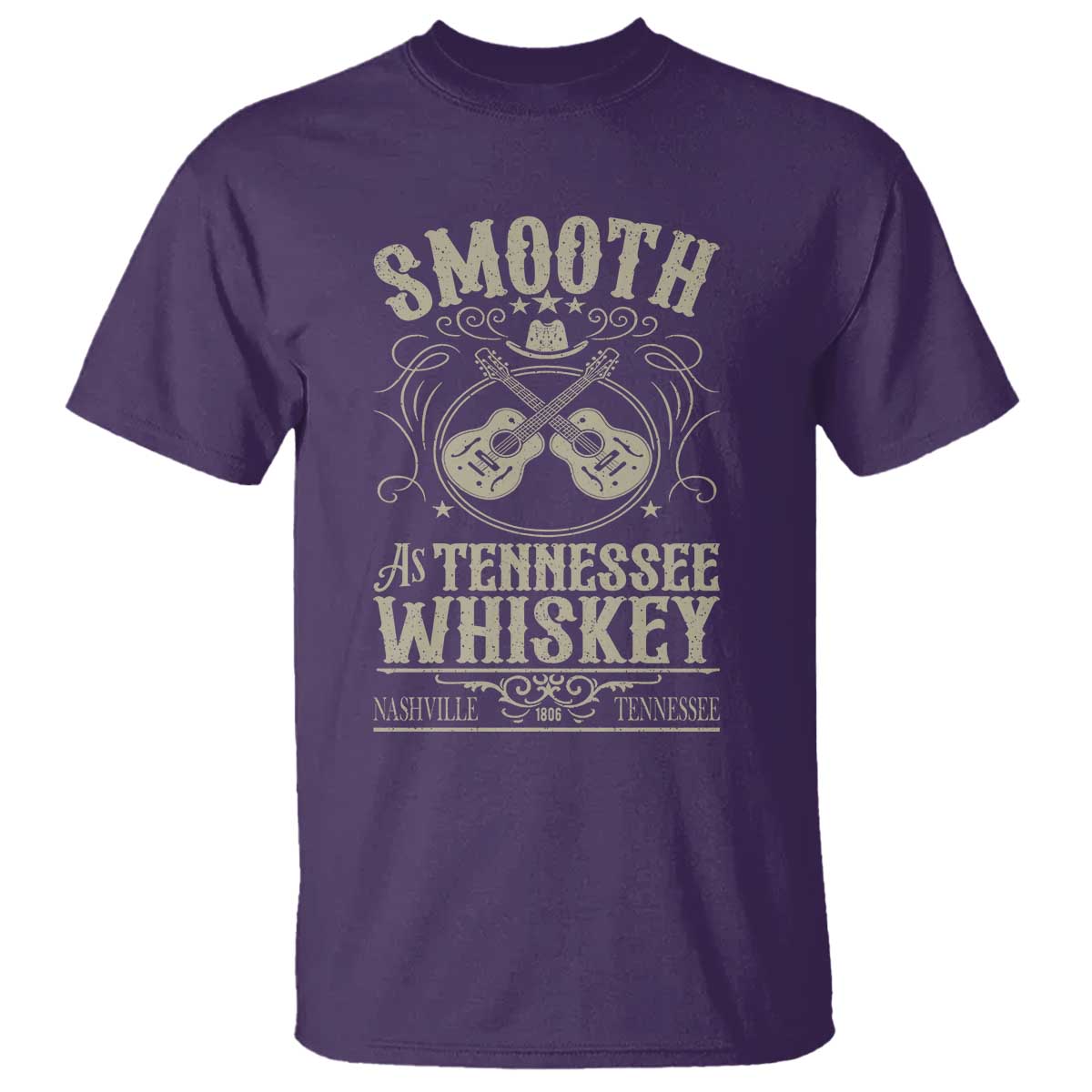 Smooth As Tennessee Whiskey T Shirt Country Music Guitar Drinking Addict
