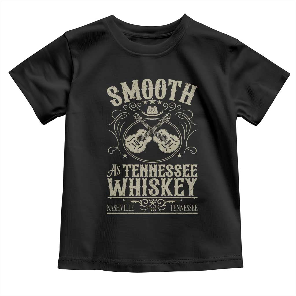 Smooth As Tennessee Whiskey Toddler T Shirt Country Music Guitar Drinking Addict