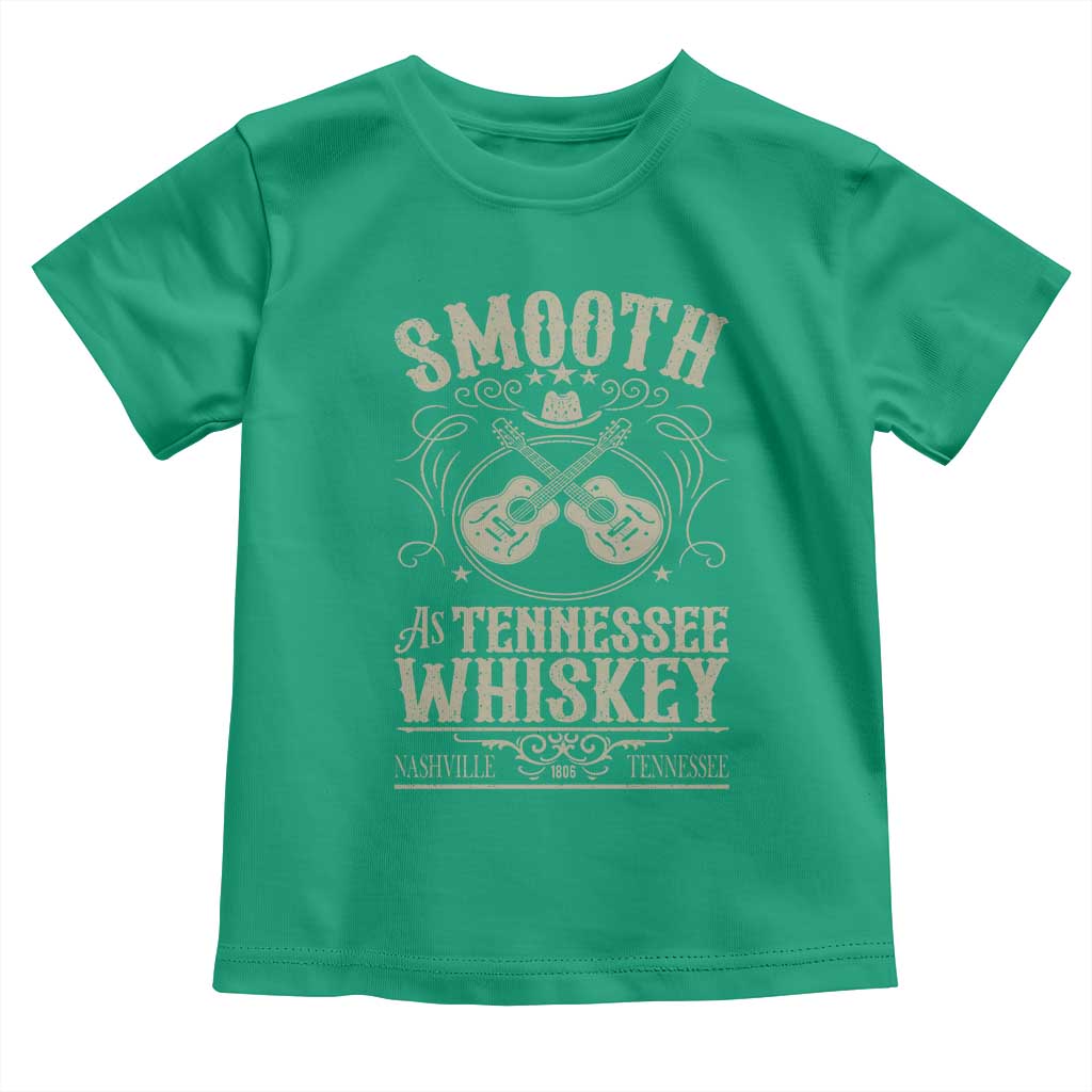 Smooth As Tennessee Whiskey Toddler T Shirt Country Music Guitar Drinking Addict