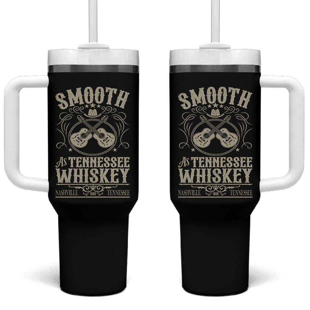 Smooth As Tennessee Whiskey Tumbler With Handle Country Music Guitar Drinking Addict