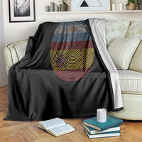 Argentina Spain Flag Fingerprint Graphic Throw Blanket Dual Heritage Spanish Argetine Pride Match Day