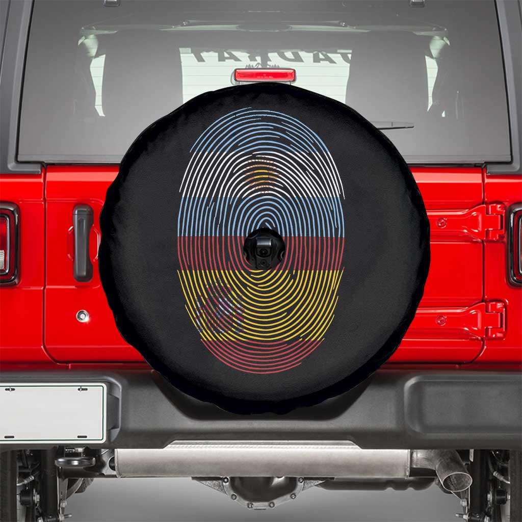 Argentina Spain Flag Fingerprint Graphic Spare Tire Cover Dual Heritage Spanish Argetine Pride Match Day
