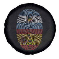 Argentina Spain Flag Fingerprint Graphic Spare Tire Cover Dual Heritage Spanish Argetine Pride Match Day