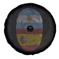 Argentina Spain Flag Fingerprint Graphic Spare Tire Cover Dual Heritage Spanish Argetine Pride Match Day