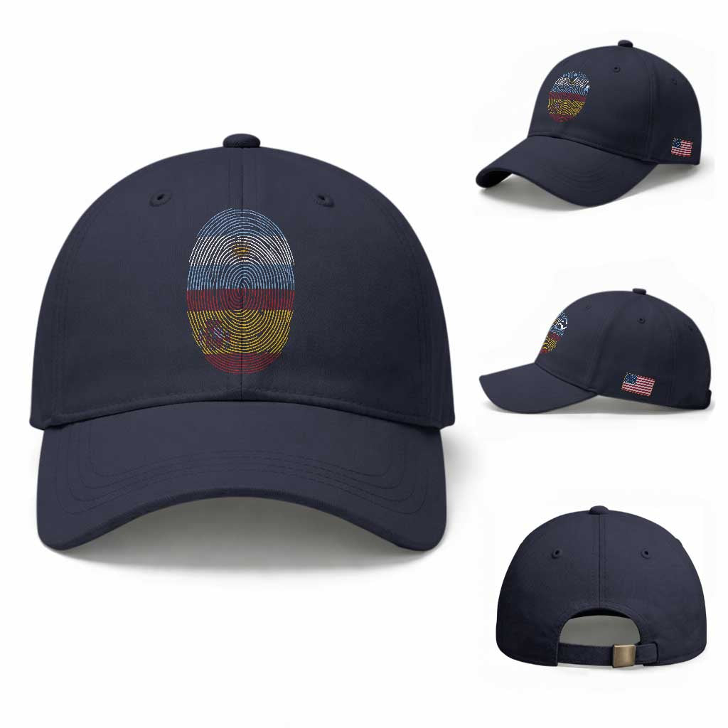 Argentina Spain Flag Fingerprint Graphic Baseball Cap Dual Heritage Spanish Argetine Pride Match Day
