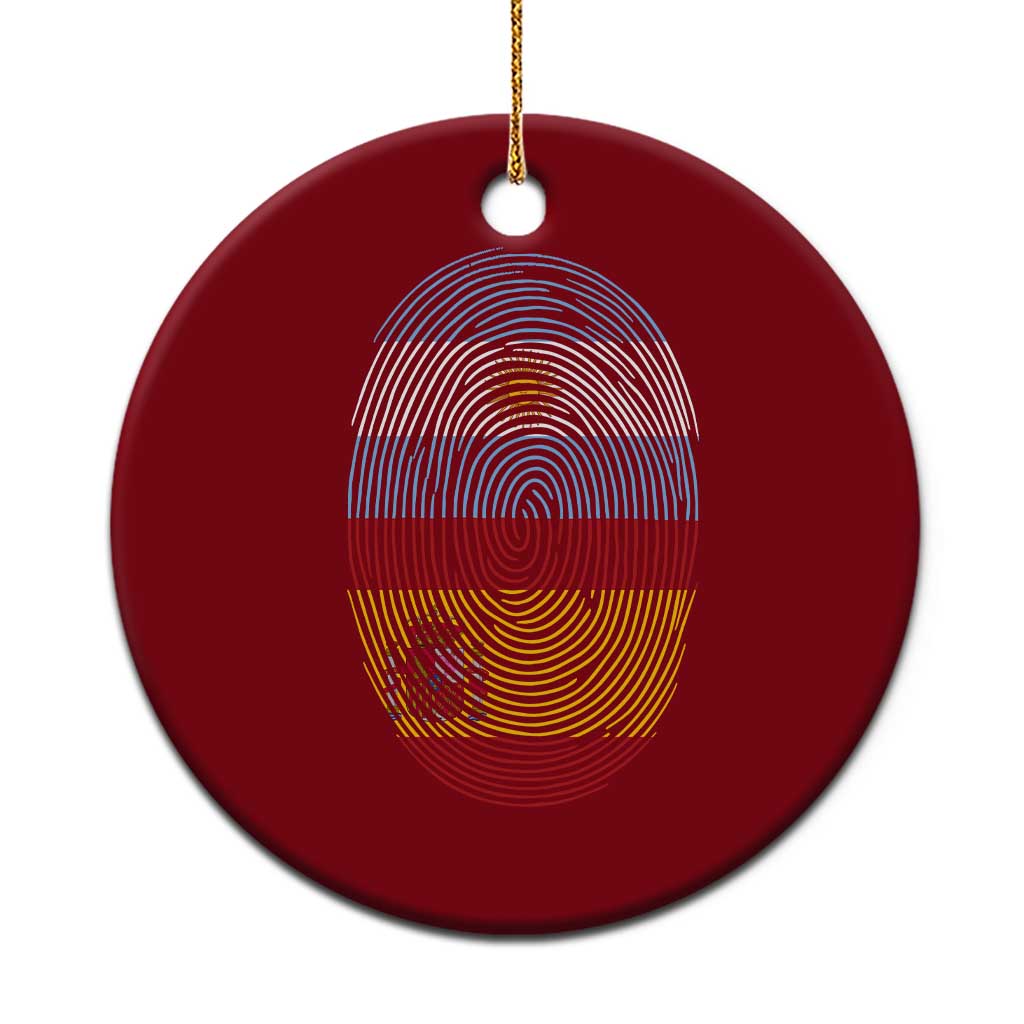 Argentina Spain Flag Fingerprint Graphic Ceramic Ornament Dual Heritage Spanish Argetine Pride Match Day
