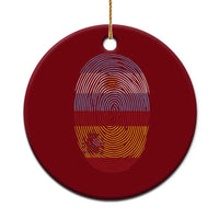 Argentina Spain Flag Fingerprint Graphic Ceramic Ornament Dual Heritage Spanish Argetine Pride Match Day