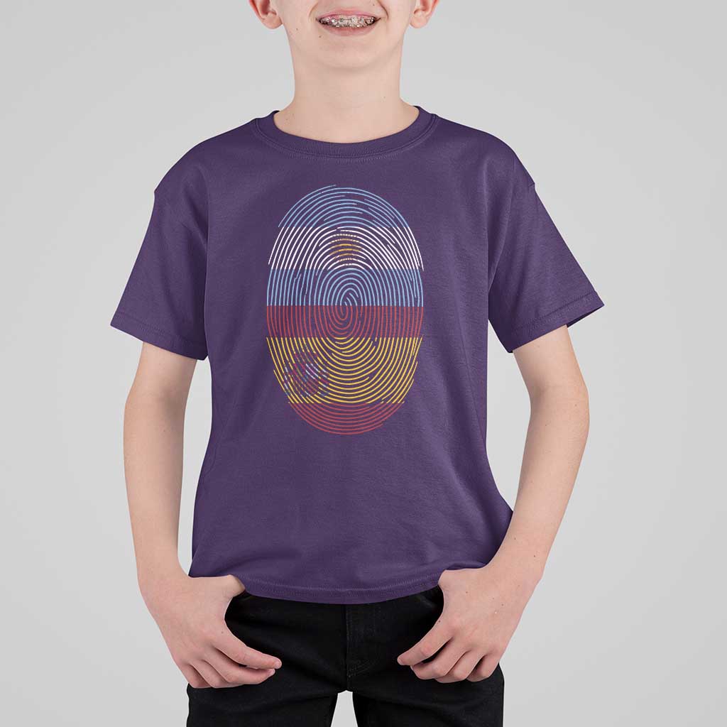 Argentina Spain Flag Fingerprint Graphic T Shirt For Kid Dual Heritage Spanish Argetine Pride Match Day