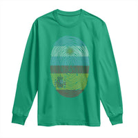 Argentina Spain Flag Fingerprint Graphic Long Sleeve Shirt Dual Heritage Spanish Argetine Pride Match Day