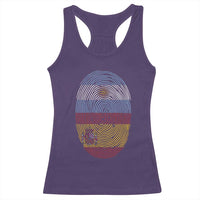 Argentina Spain Flag Fingerprint Graphic Racerback Tank Top Dual Heritage Spanish Argetine Pride Match Day