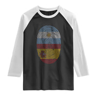 Argentina Spain Flag Fingerprint Graphic Raglan Shirt Dual Heritage Spanish Argetine Pride Match Day