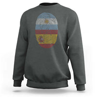 Argentina Spain Flag Fingerprint Graphic Sweatshirt Dual Heritage Spanish Argetine Pride Match Day