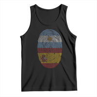 Argentina Spain Flag Fingerprint Graphic Tank Top Dual Heritage Spanish Argetine Pride Match Day