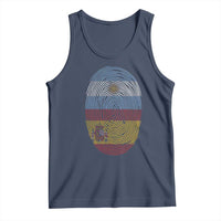 Argentina Spain Flag Fingerprint Graphic Tank Top Dual Heritage Spanish Argetine Pride Match Day