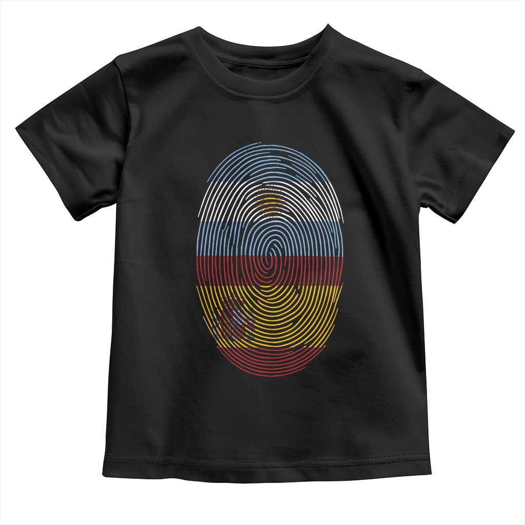 Argentina Spain Flag Fingerprint Graphic Toddler T Shirt Dual Heritage Spanish Argetine Pride Match Day