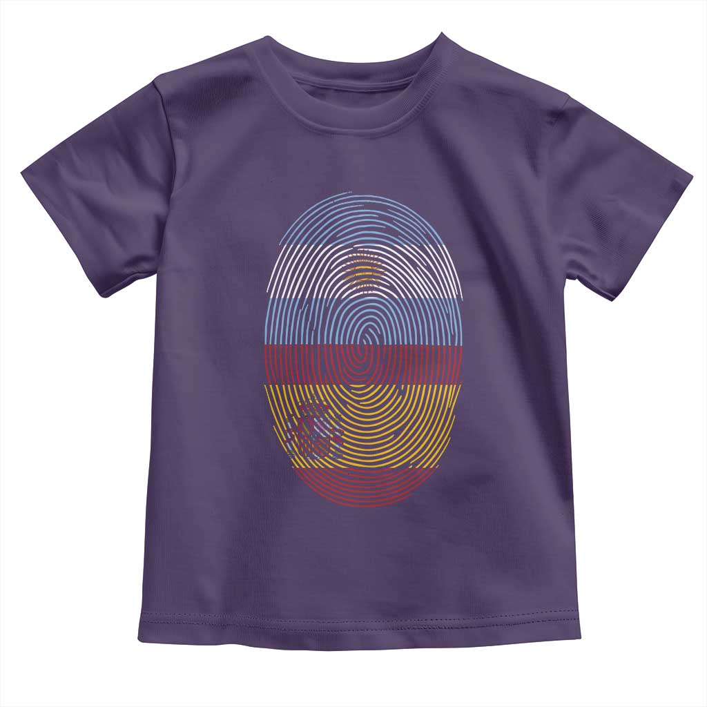 Argentina Spain Flag Fingerprint Graphic Toddler T Shirt Dual Heritage Spanish Argetine Pride Match Day