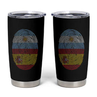 Argentina Spain Flag Fingerprint Graphic Tumbler Cup Dual Heritage Spanish Argetine Pride Match Day