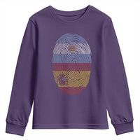 Argentina Spain Flag Fingerprint Graphic Youth Sweatshirt Dual Heritage Spanish Argetine Pride Match Day
