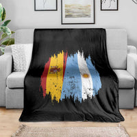 Argentina Spain Dual Heritage Flag Graphic Throw Blanket Vintage Spanish Argetine Match Day Pride