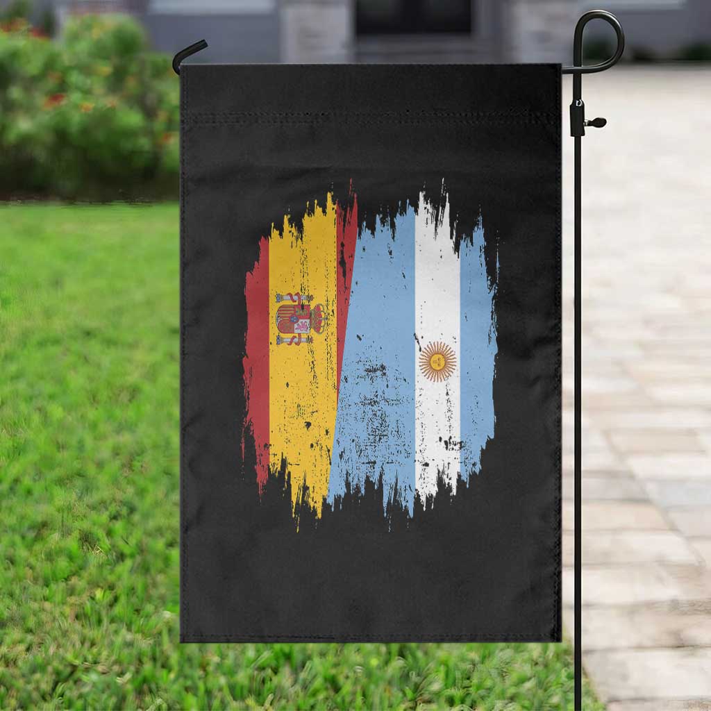 Argentina Spain Dual Heritage Flag Graphic Garden Flag Vintage Spanish Argetine Match Day Pride