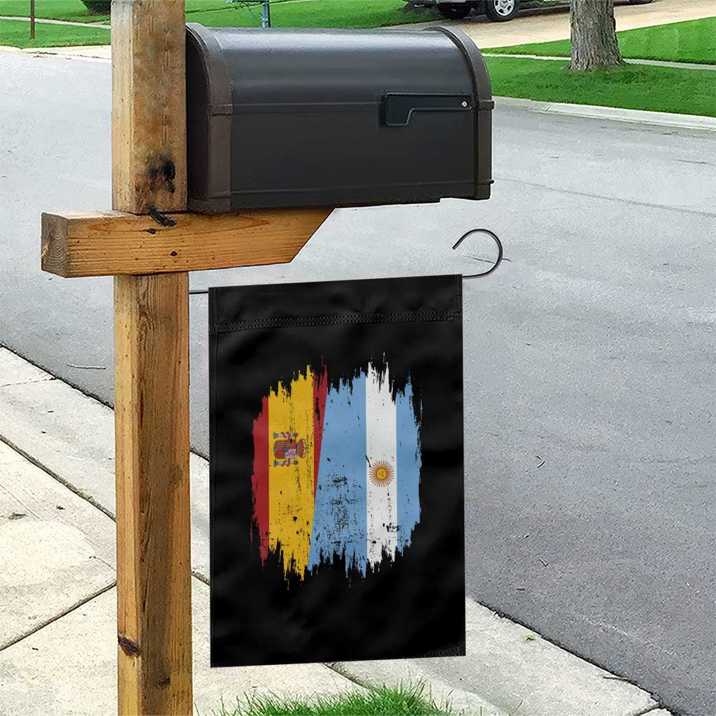 Argentina Spain Dual Heritage Flag Graphic Garden Flag Vintage Spanish Argetine Match Day Pride