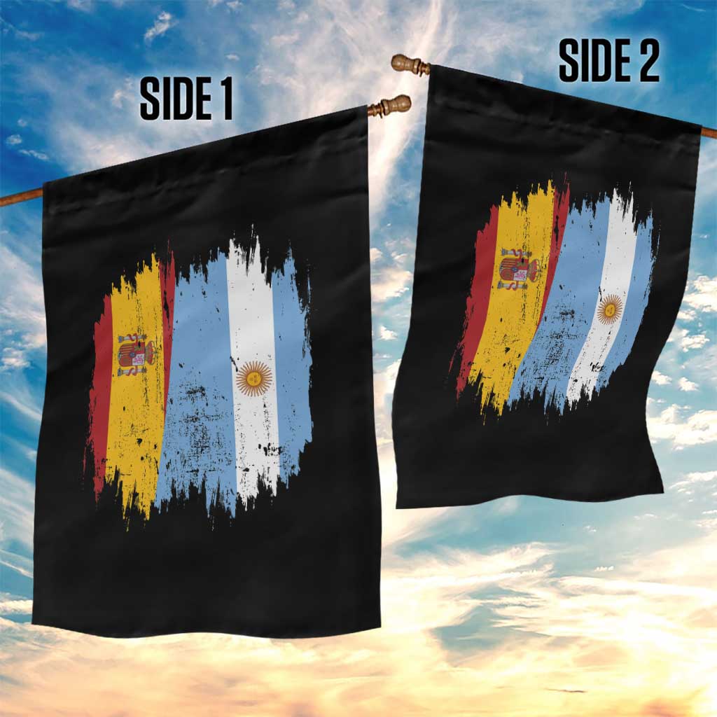 Argentina Spain Dual Heritage Flag Graphic Garden Flag Vintage Spanish Argetine Match Day Pride