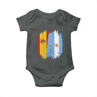 Argentina Spain Dual Heritage Flag Graphic Baby Onesie Vintage Spanish Argetine Match Day Pride