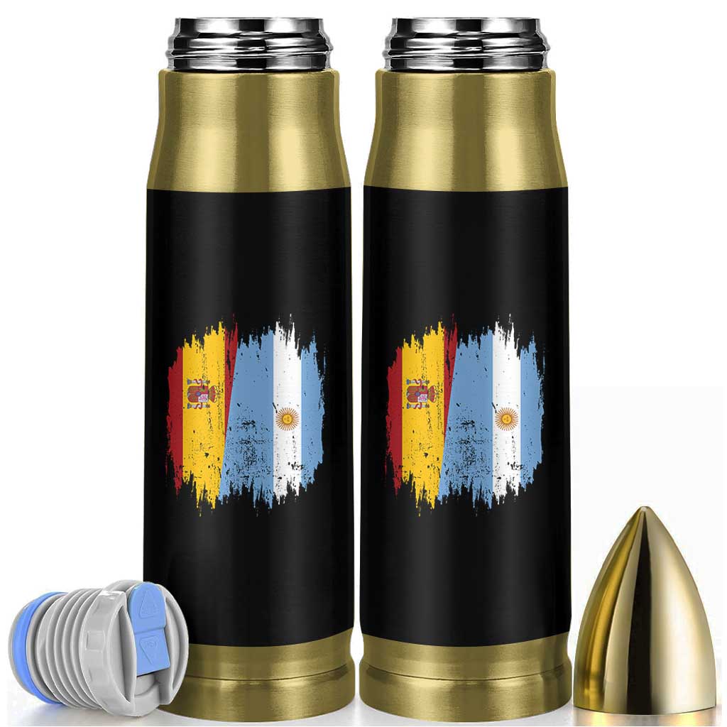 Argentina Spain Dual Heritage Flag Graphic Bullet Tumbler Vintage Spanish Argetine Match Day Pride