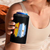 Argentina Spain Dual Heritage Flag Graphic 4 in 1 Can Cooler Tumbler Vintage Spanish Argetine Match Day Pride