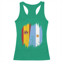 Argentina Spain Dual Heritage Flag Graphic Racerback Tank Top Vintage Spanish Argetine Match Day Pride