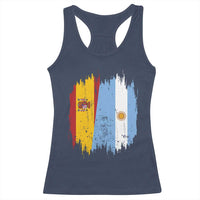 Argentina Spain Dual Heritage Flag Graphic Racerback Tank Top Vintage Spanish Argetine Match Day Pride