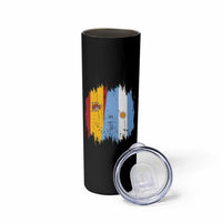 Argentina Spain Dual Heritage Flag Graphic Skinny Tumbler Vintage Spanish Argetine Match Day Pride